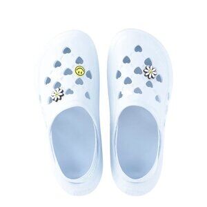 Justice Little Girls and Big Girls Clogs with Charms, Size 2, Closed Toe, Blue